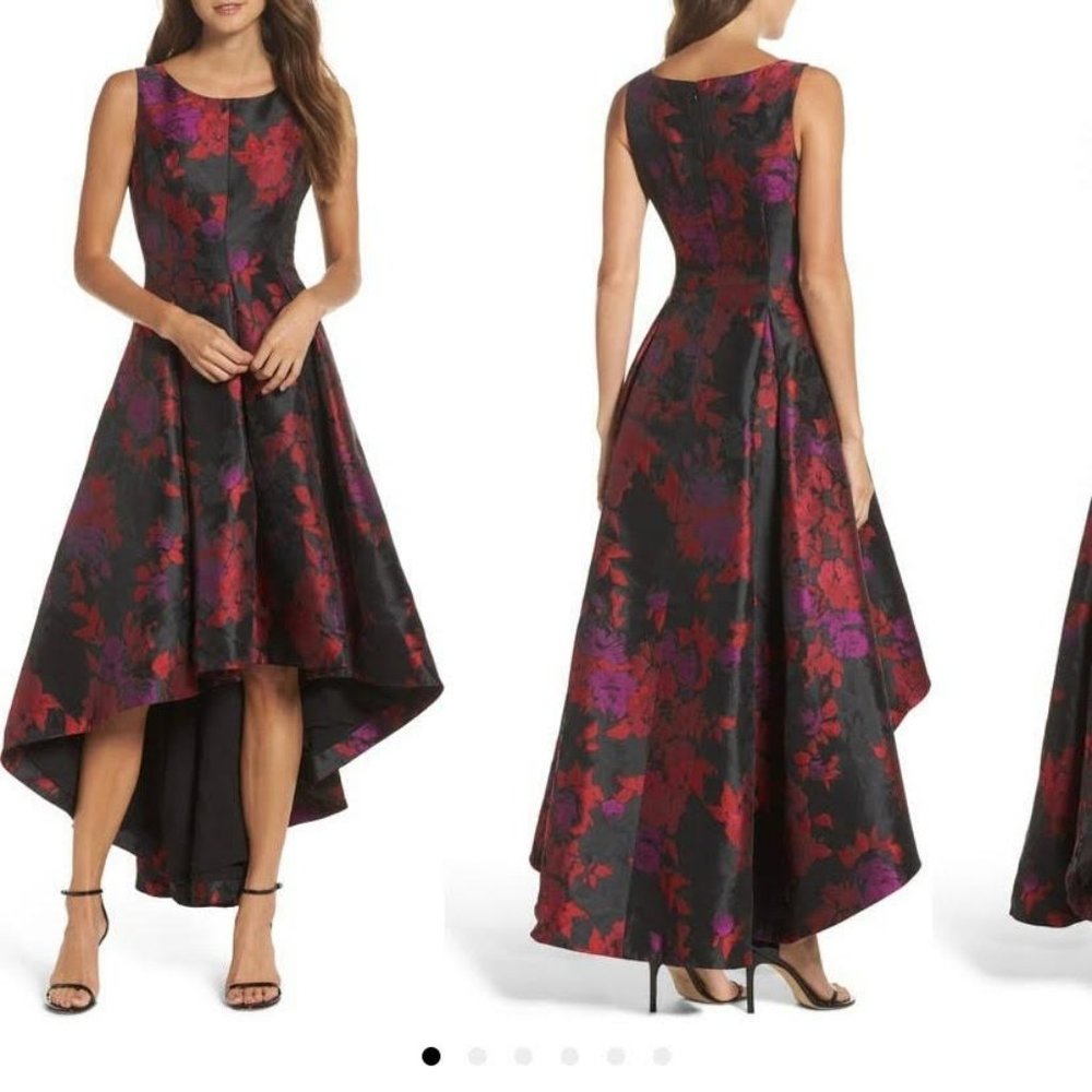 Eliza J Floral Jacquard High/Low Gown Size 6
